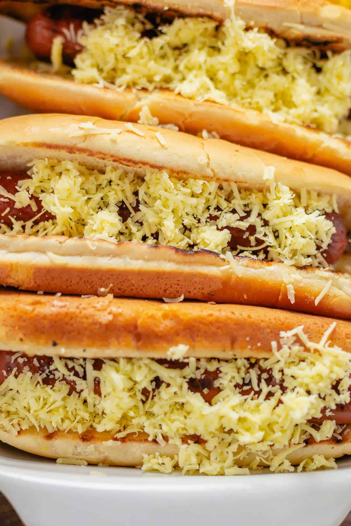 hot dogs with cheese before baking 