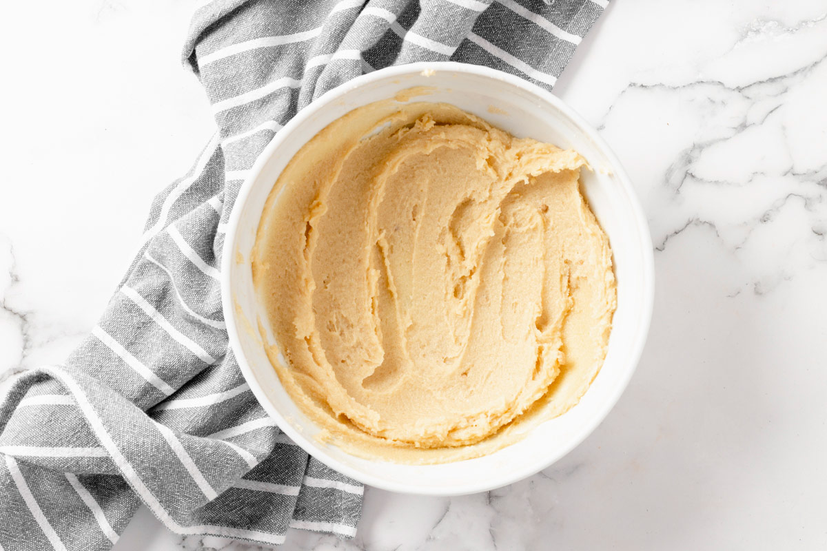 butter and sugar mixed in a bowl