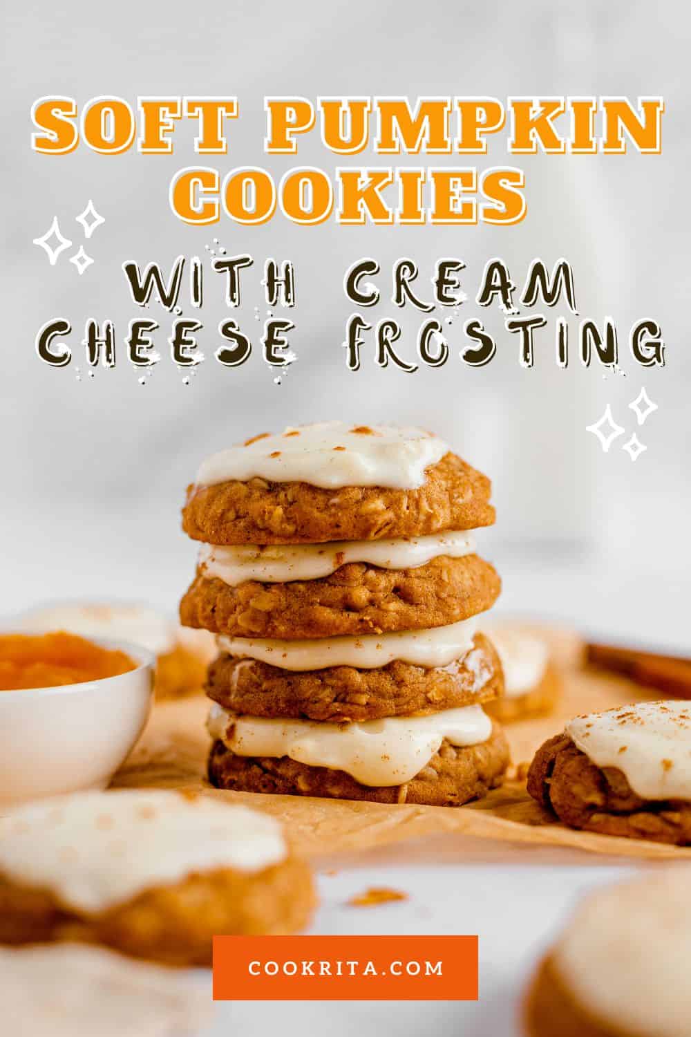 Soft Pumpkin Pie Cookies With Cream Cheese Frosting