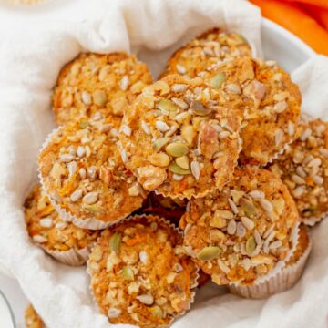 Carrot Cake Muffins in a basket