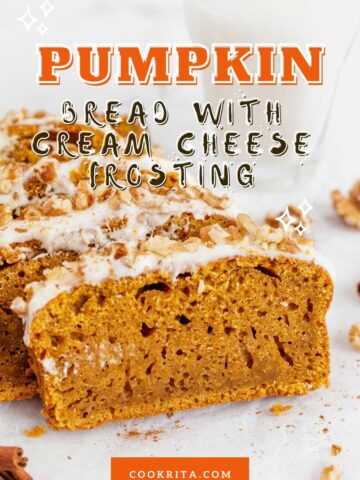 pumpkin bread with cream cheese frosting