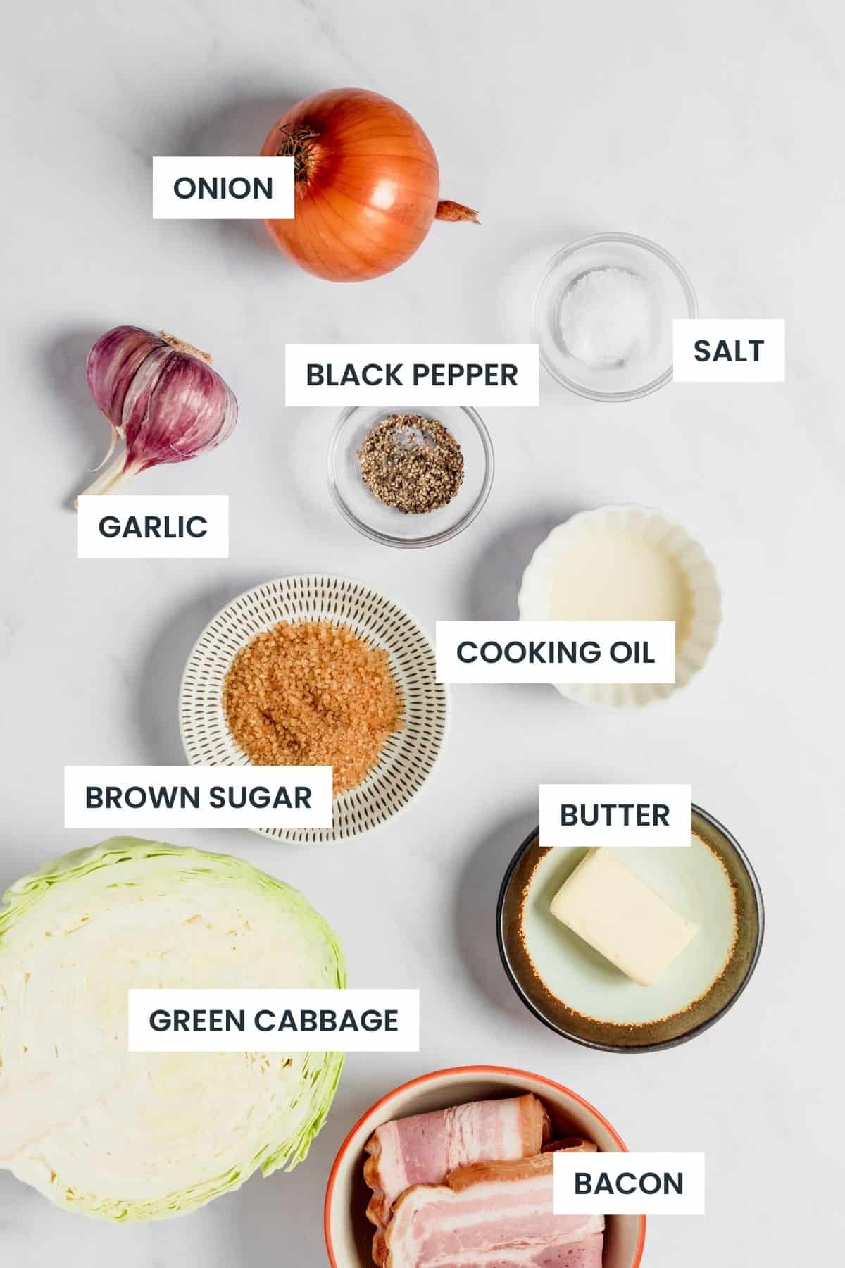 Bacon Cabbage Stir Fry Ingredients