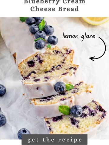 Blueberry Cream Cheese Bread With lemon Glaze