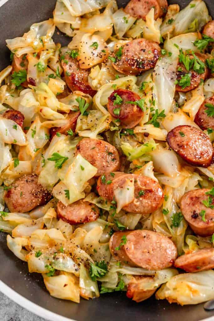 Cabbage And Sausage Skillet (25 Minutes) - Cookrita