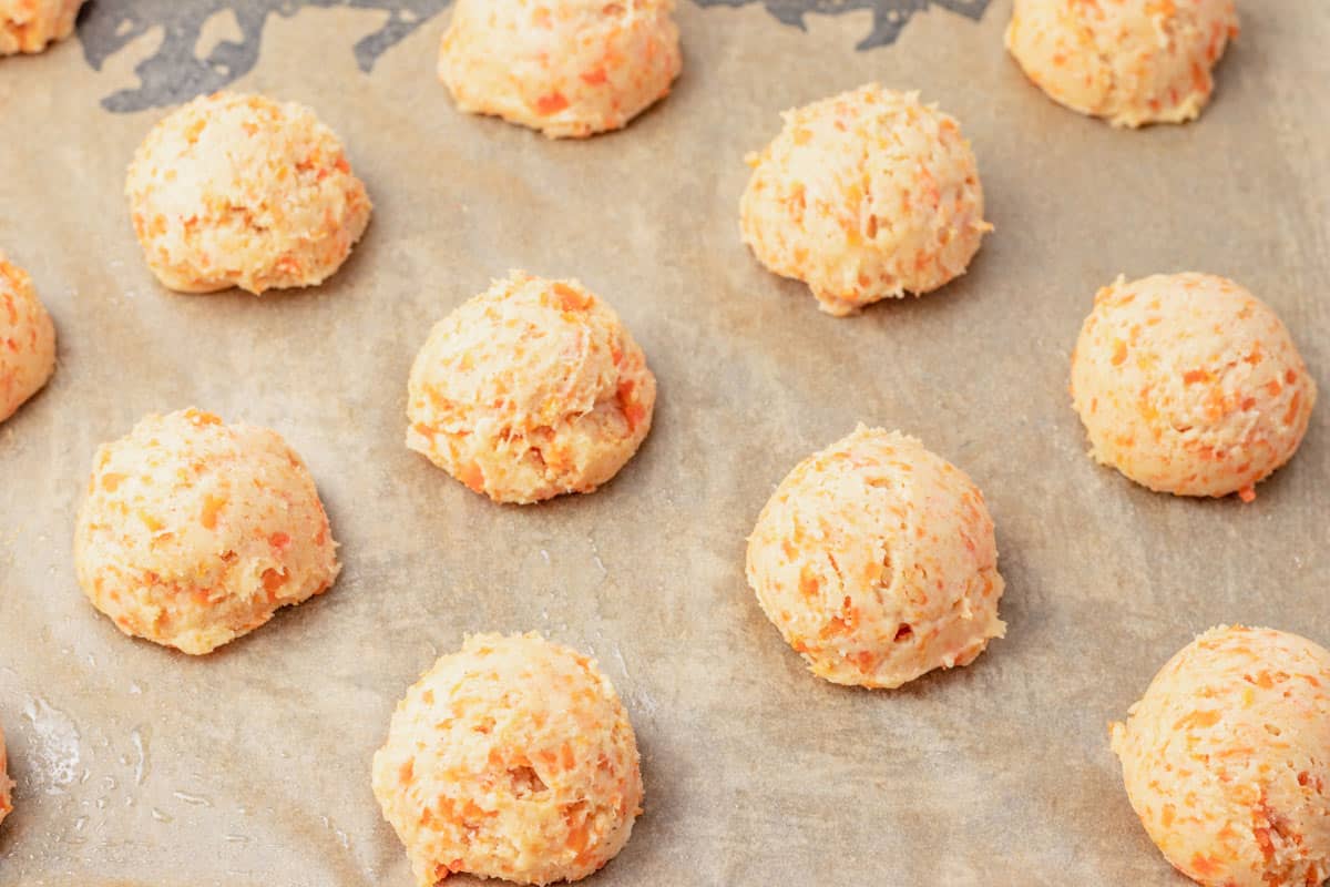 carrot cookie dough balls before baking