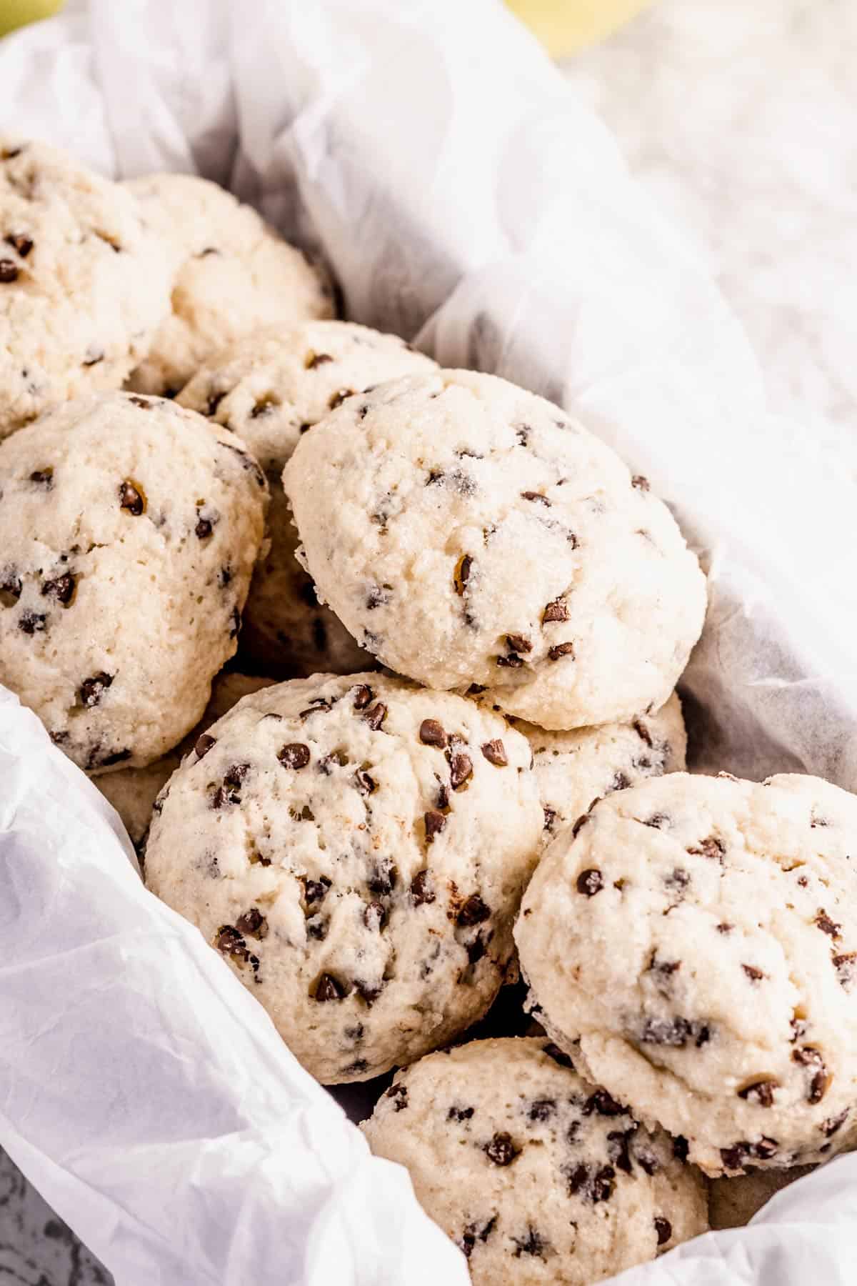 Ricotta cookies in metal loaf pan