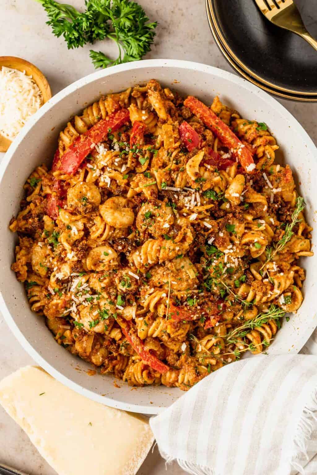 Cajun Shrimp and Sausage Pasta - Cookrita