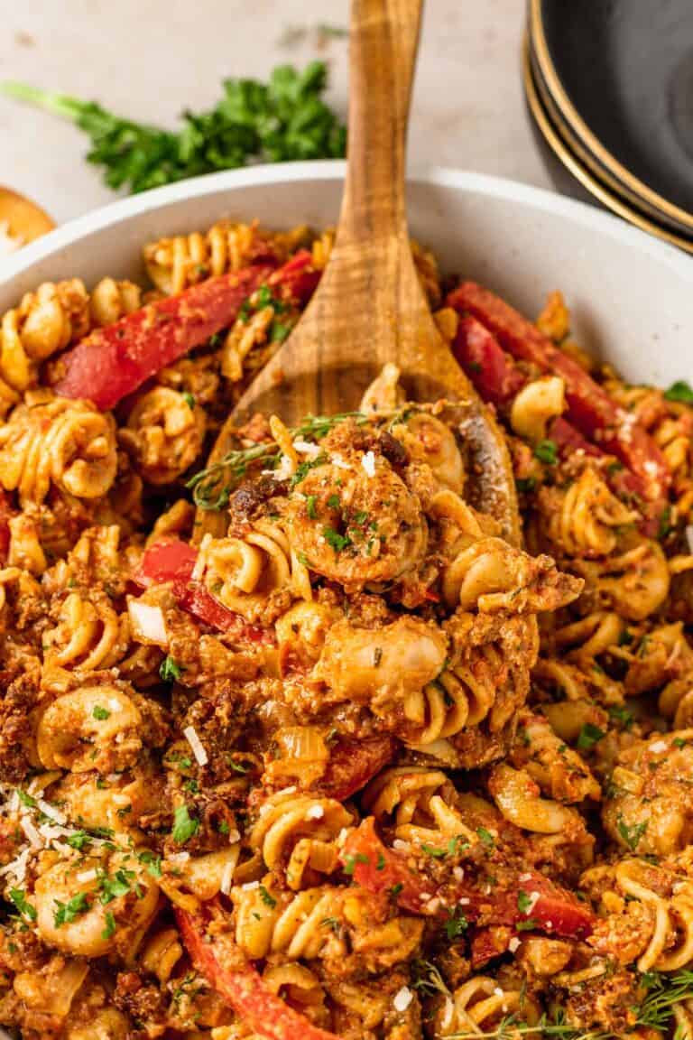 Cajun Shrimp and Sausage Pasta - Cookrita