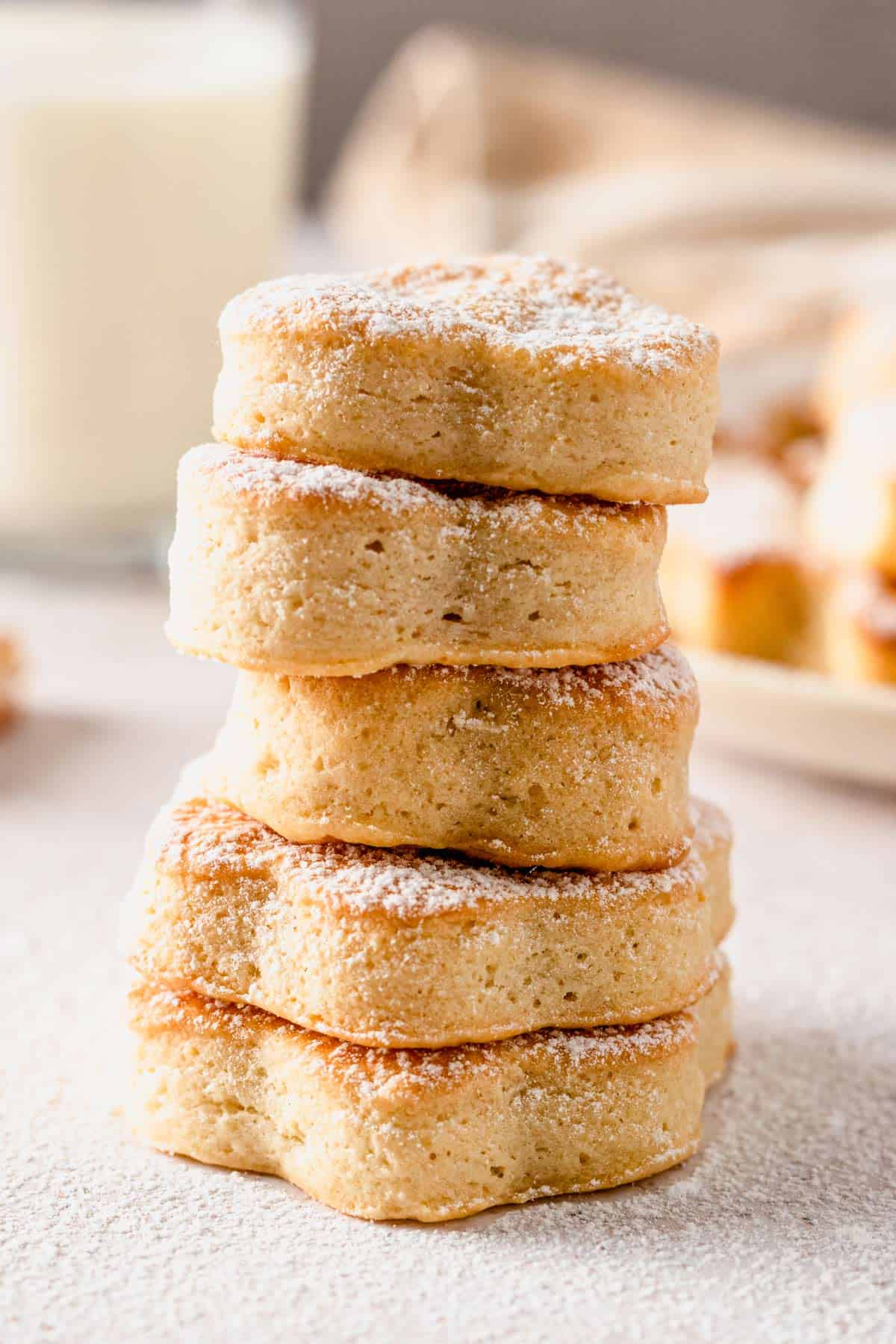 cottage cheese cookies stacked on top of each other