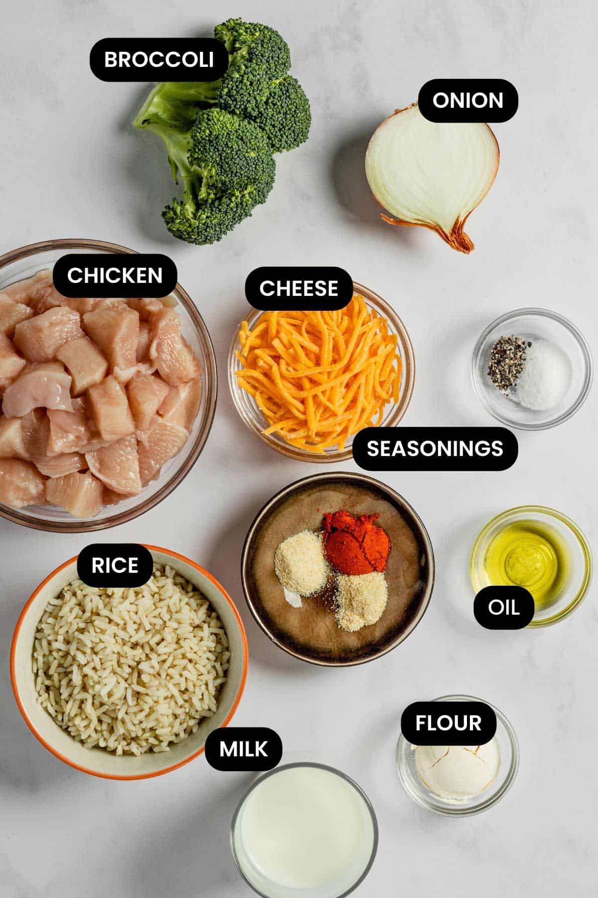 cheesy chicken and rice bake ingredients