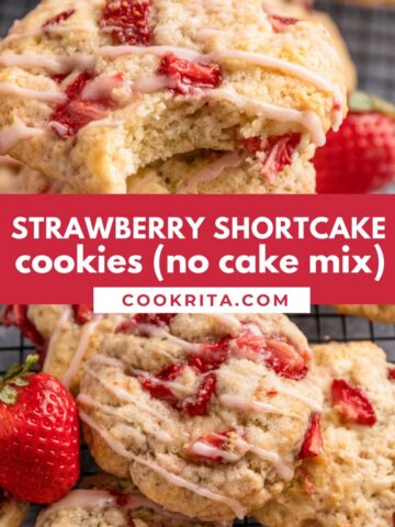 shortcake cookies with strawberries