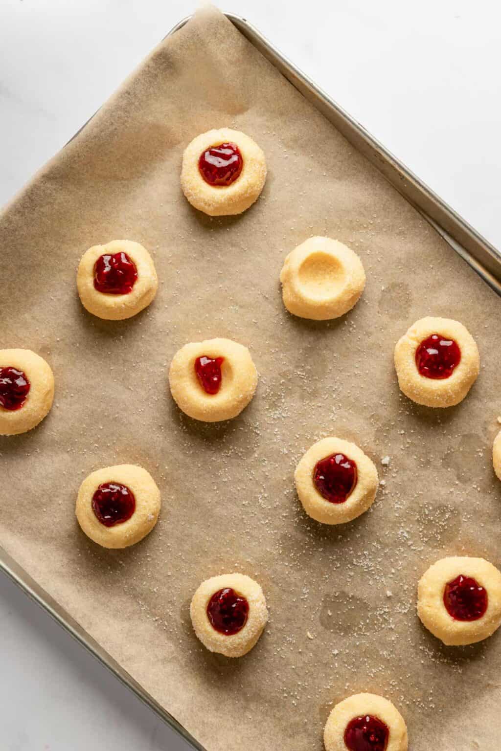 Soft & Buttery Raspberry Jam Thumbprint Cookies - Cookrita