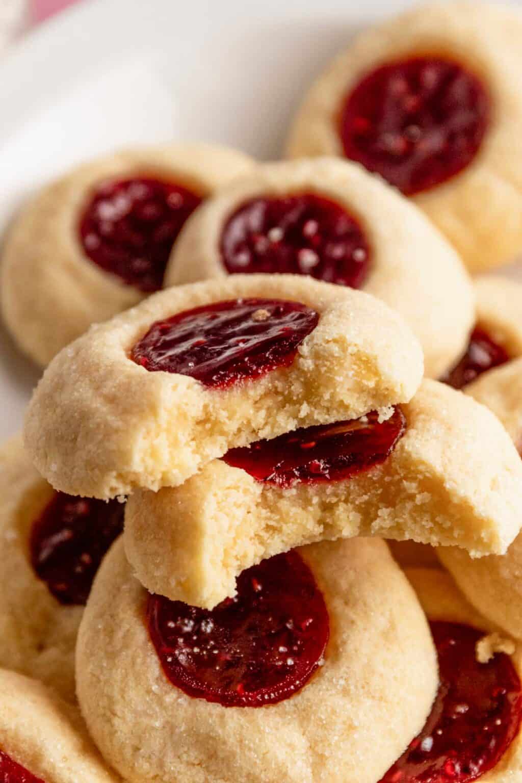 Soft & Buttery Raspberry Jam Thumbprint Cookies - Cookrita