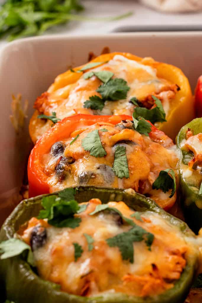 chicken e stnchilada stuffed peppers