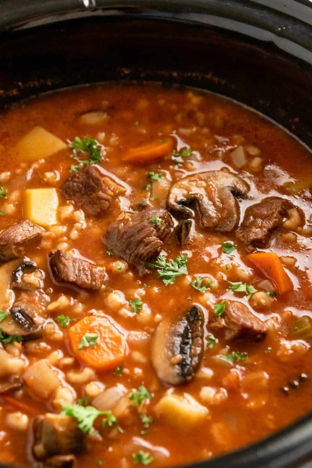 Crock Pot Beef Barley Soup