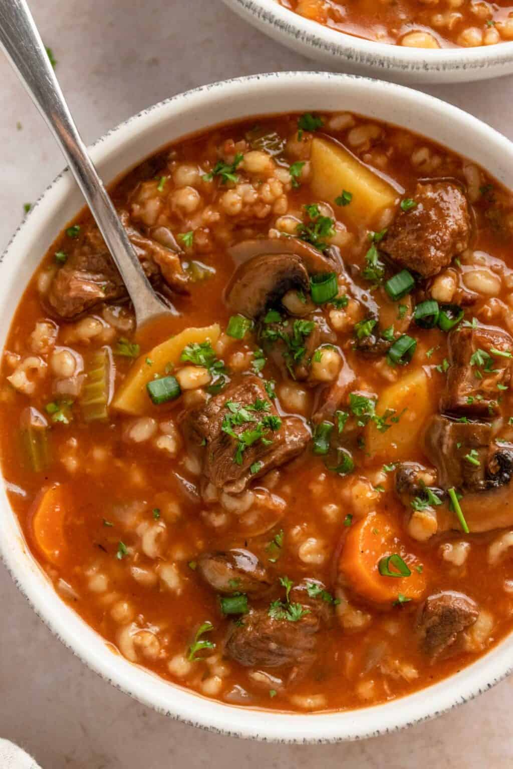 Crock Pot Beef Barley Soup