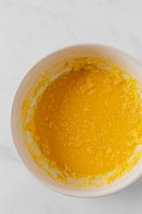 egg yolks and parmesan whisked until creamy