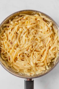 creamy pasta in skillet