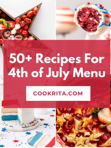a collage with four images of recipes for 4th of july.