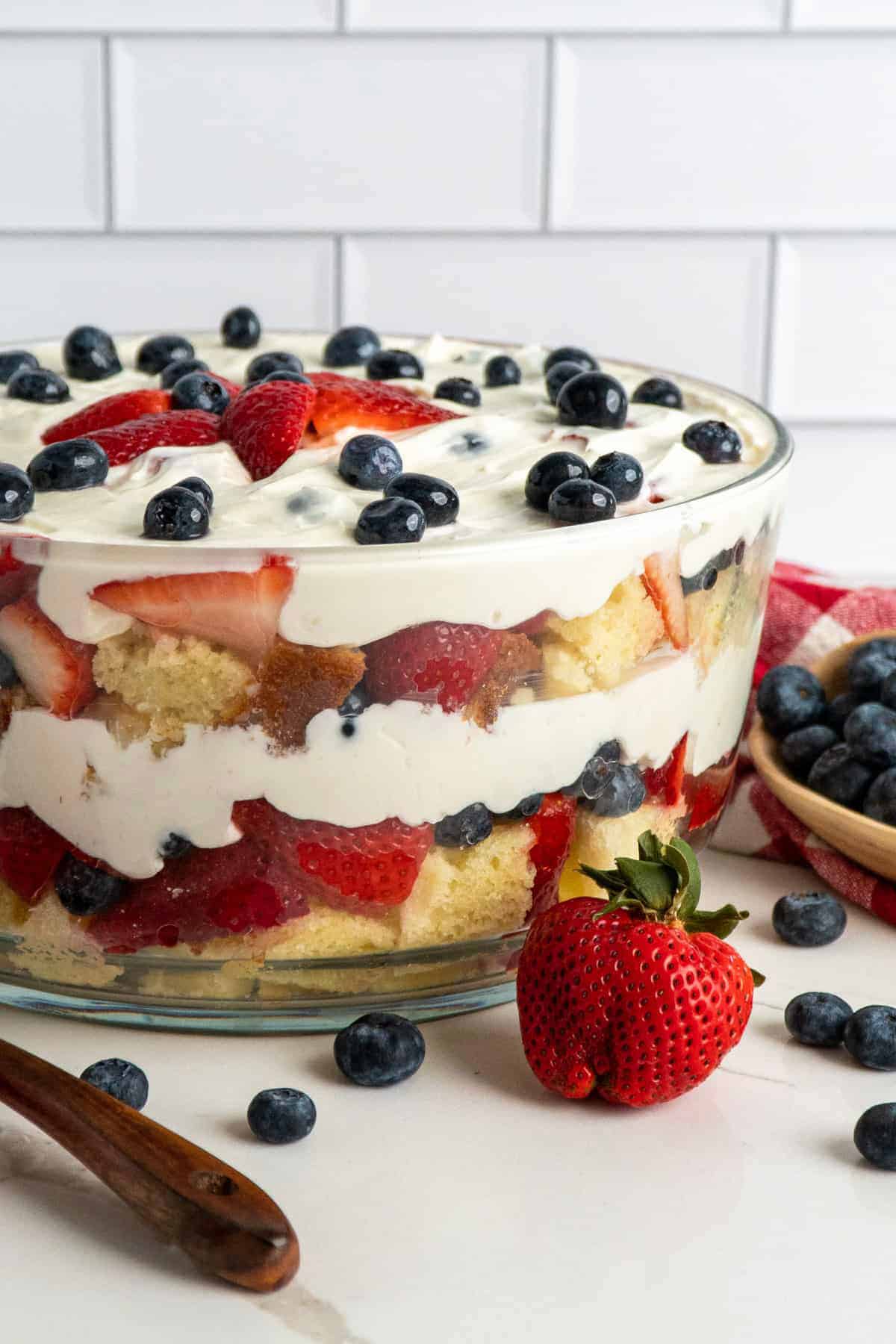 strawberry and blueberry  pound cake.