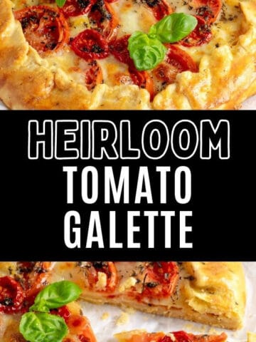 heirloom tomato galette with mozzarella and fresh basil