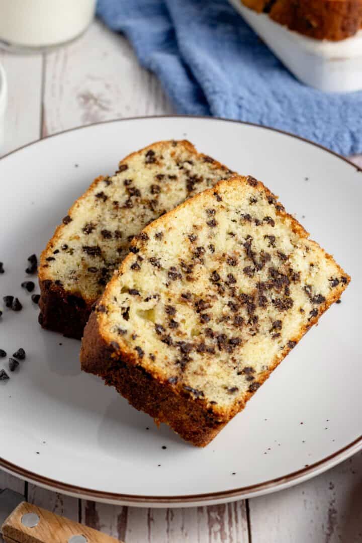 Super Moist Chocolate Chip Pound Cake Loaf With Sour Cream