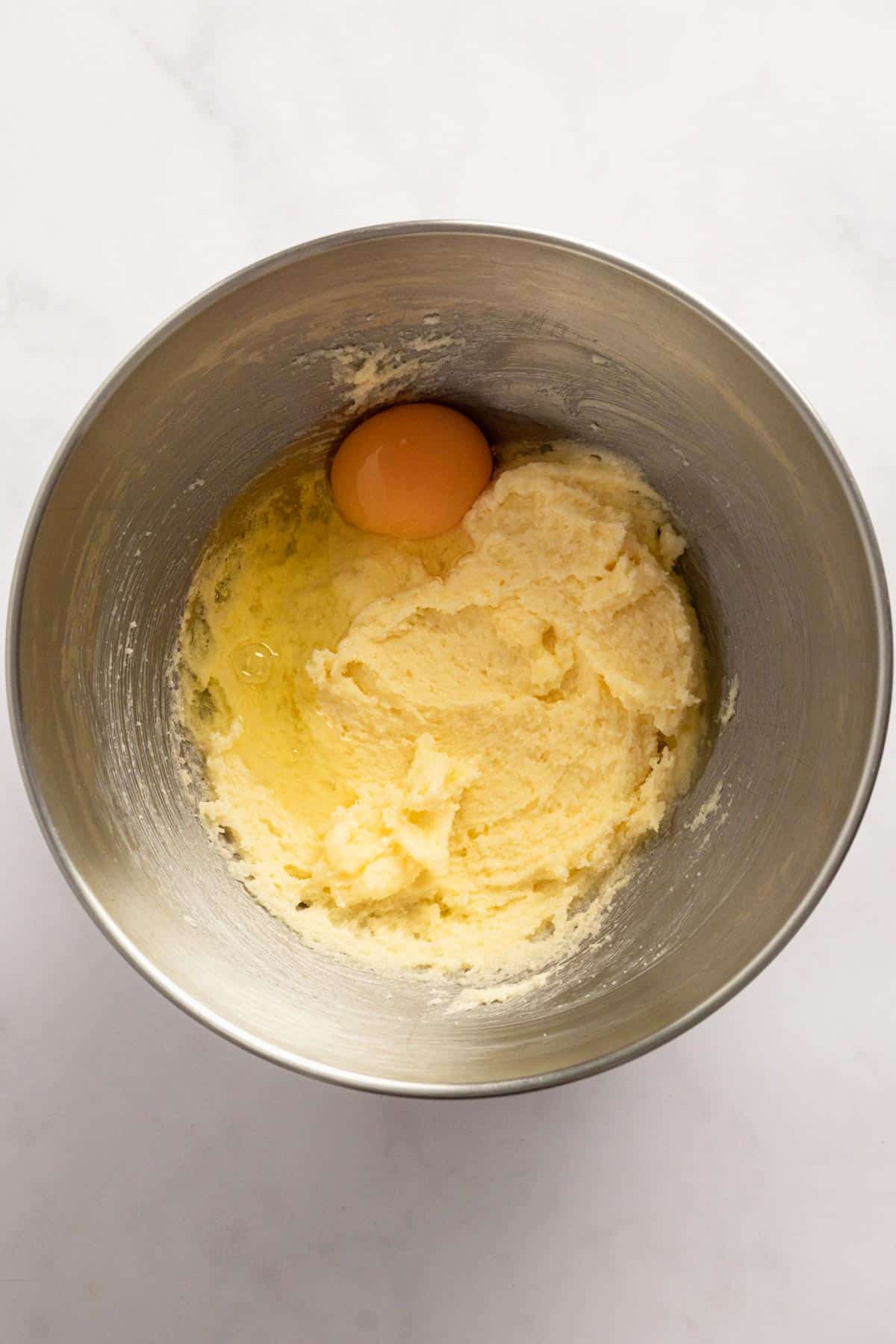 egg and butter with sugar.