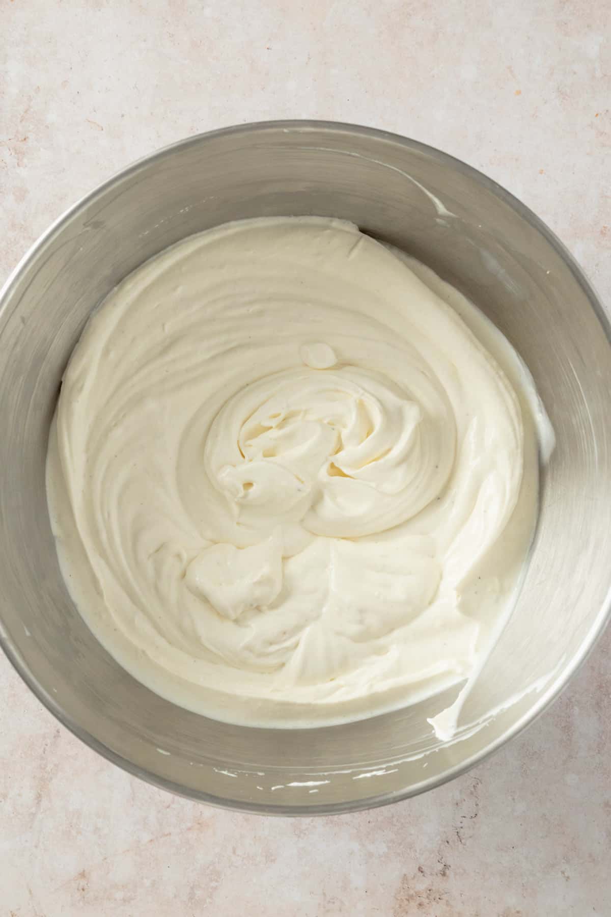 whipped cream cheese in a bowl.