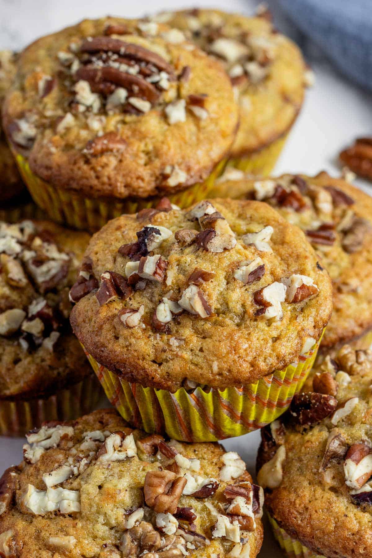 Carrot banana muffins with nuts.