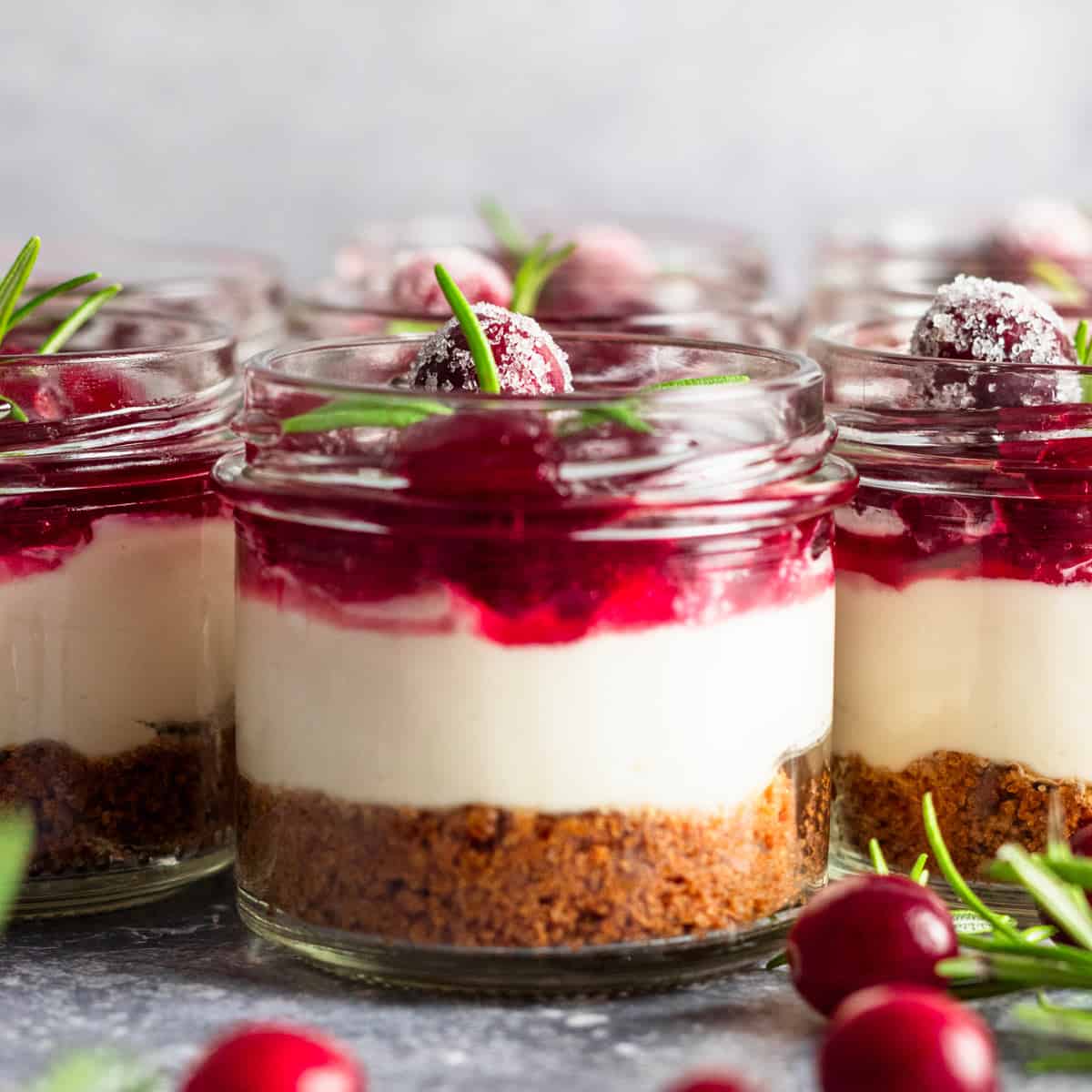 No Bake Cranberry Cheesecake Jars