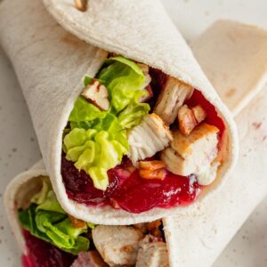 leftover turkey wraps with lettuce.