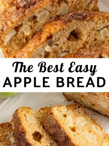 apple bread with cinnamon and fresh apples.