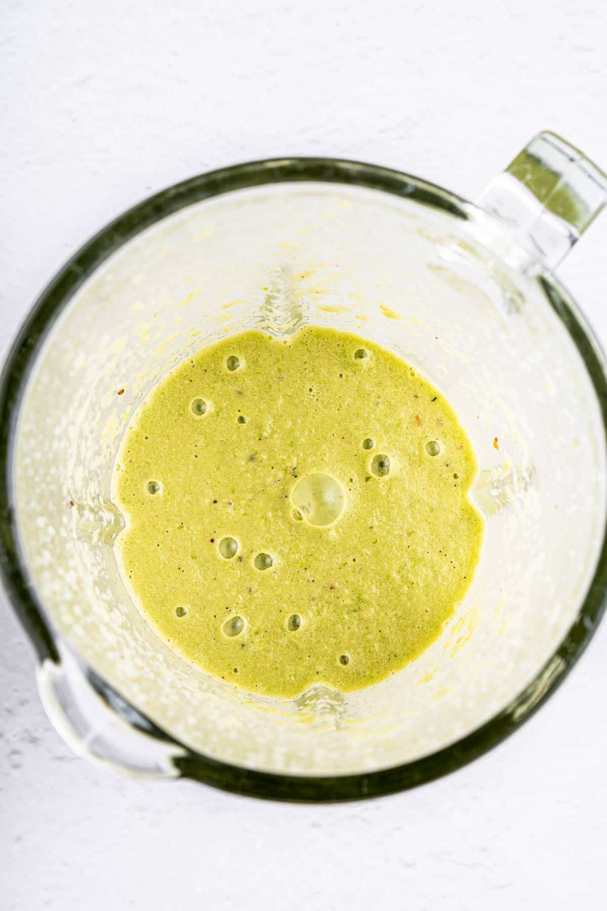 blended green puree.