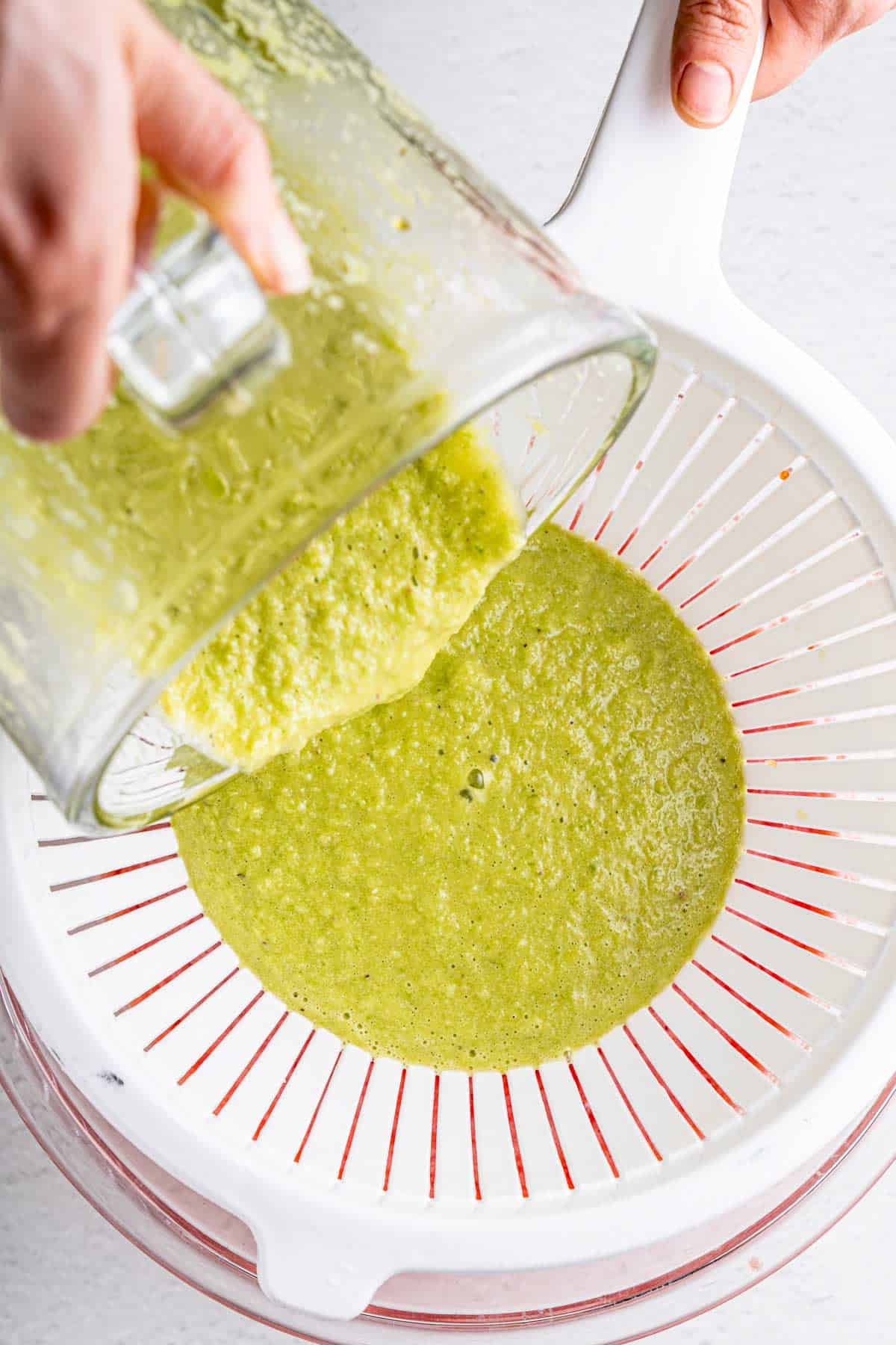 blended green puree.