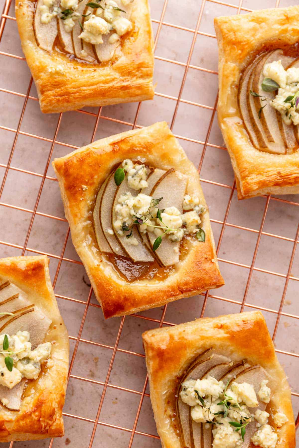 pear tarts with blue cheese.