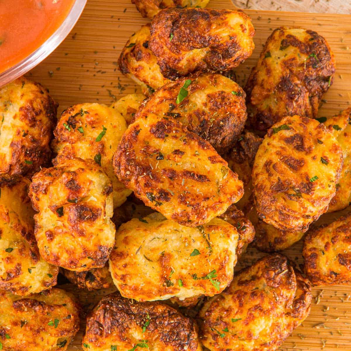a stack of air fryer tater tots.
