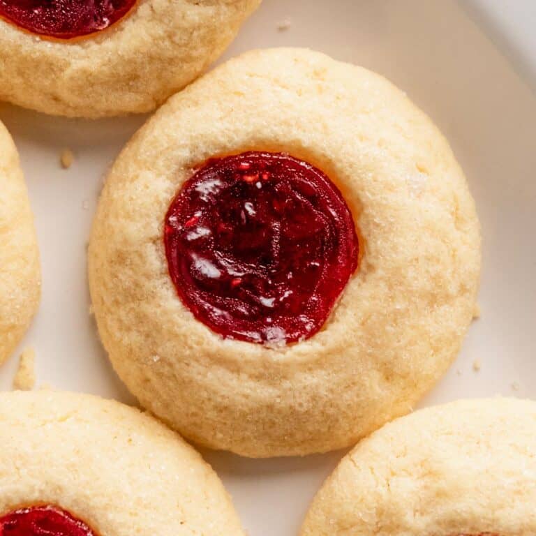 Soft & Buttery Raspberry Jam Thumbprint Cookies - Cookrita