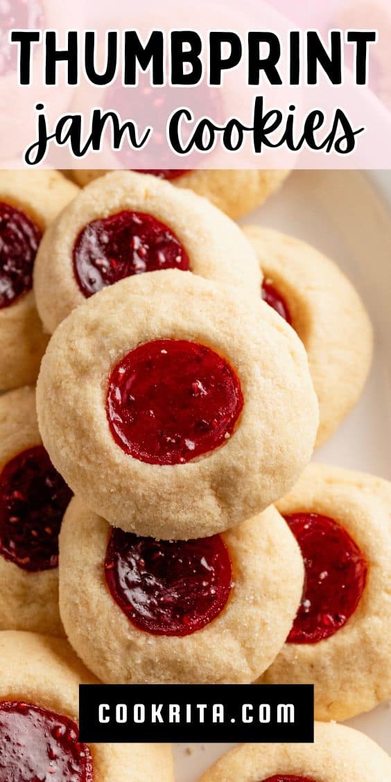 Soft & Buttery Raspberry Jam Thumbprint Cookies - Cookrita