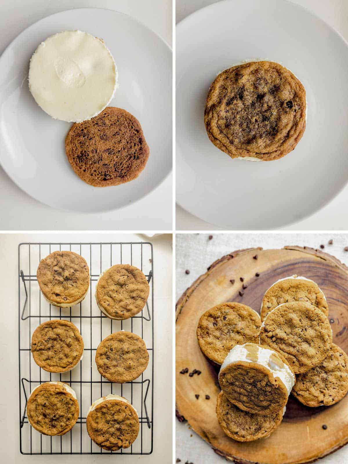 making the ice cream sandwiches.