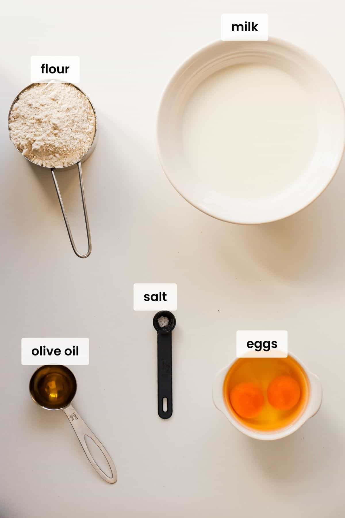 ingredients for crepes.