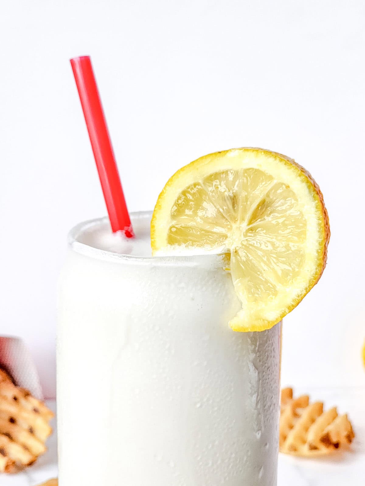 chick-fil-a copycat frosted lemonade in a glass.