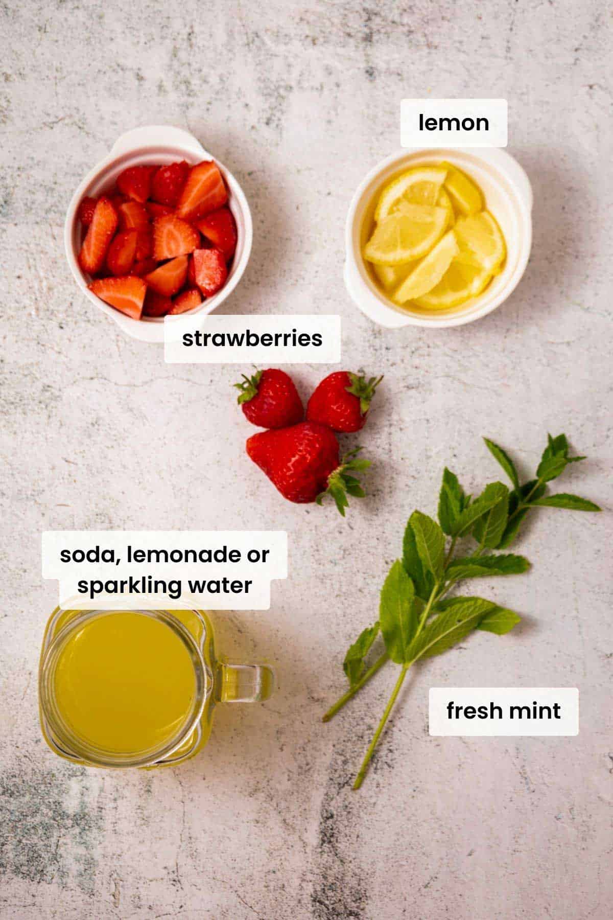 strawberry virgin mojito ingredients.