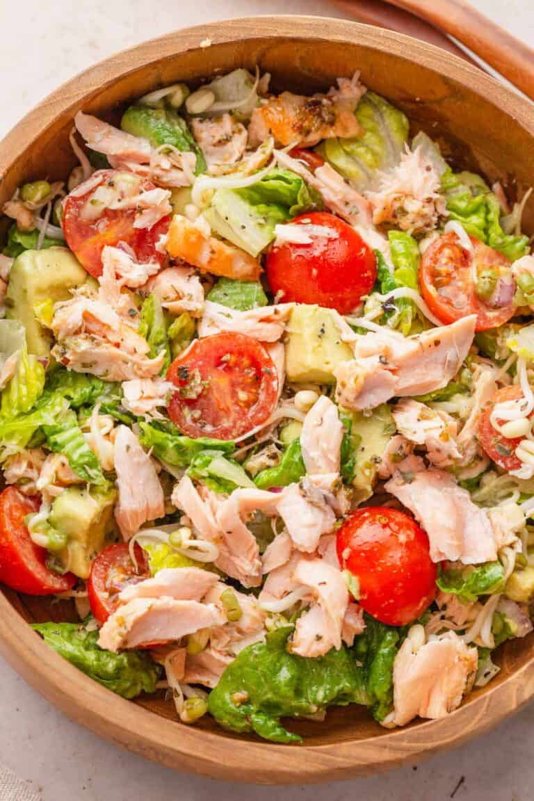 Mediterranean Salmon Avocado Salad - Cookrita