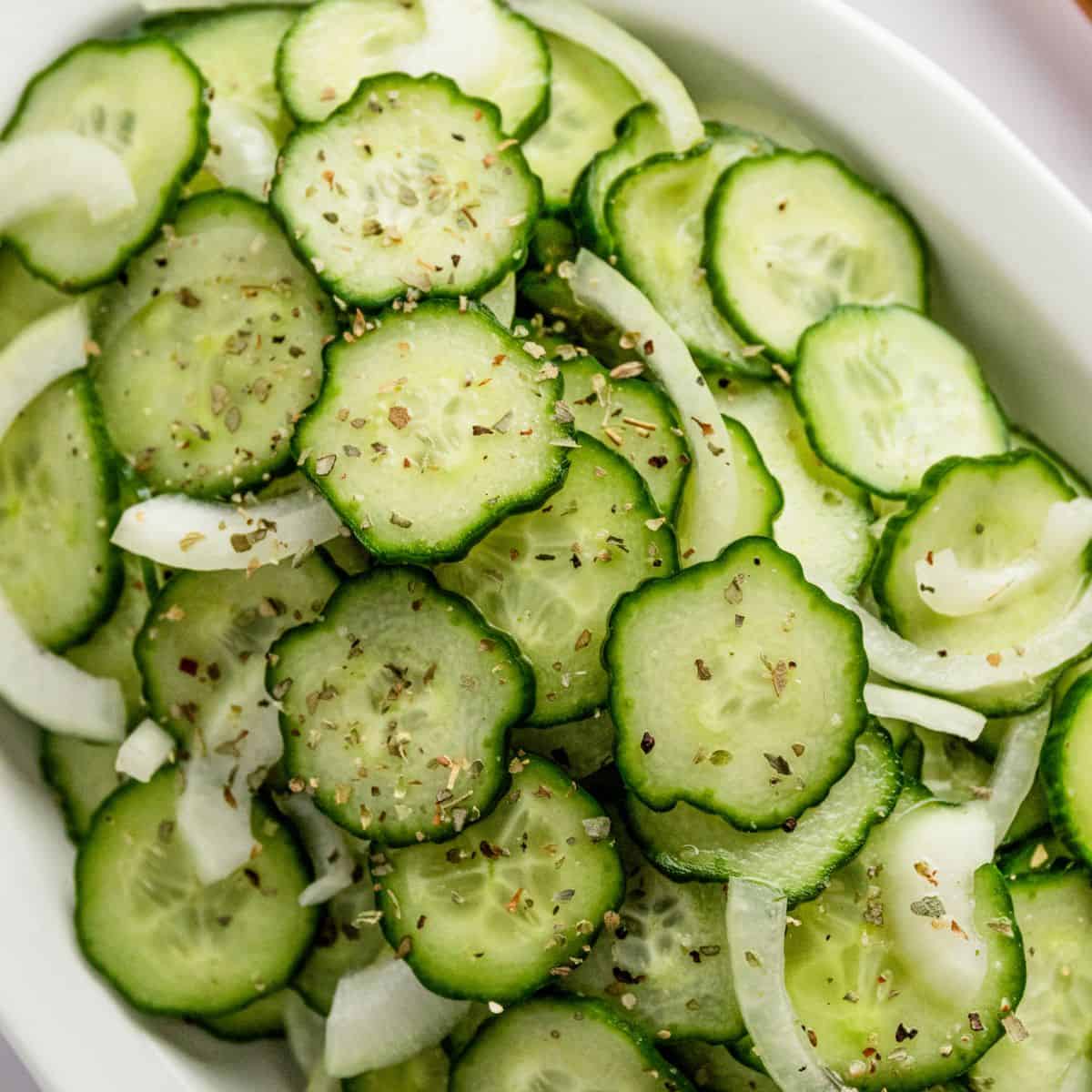 Cucumber Vinegar Onion Salad.
