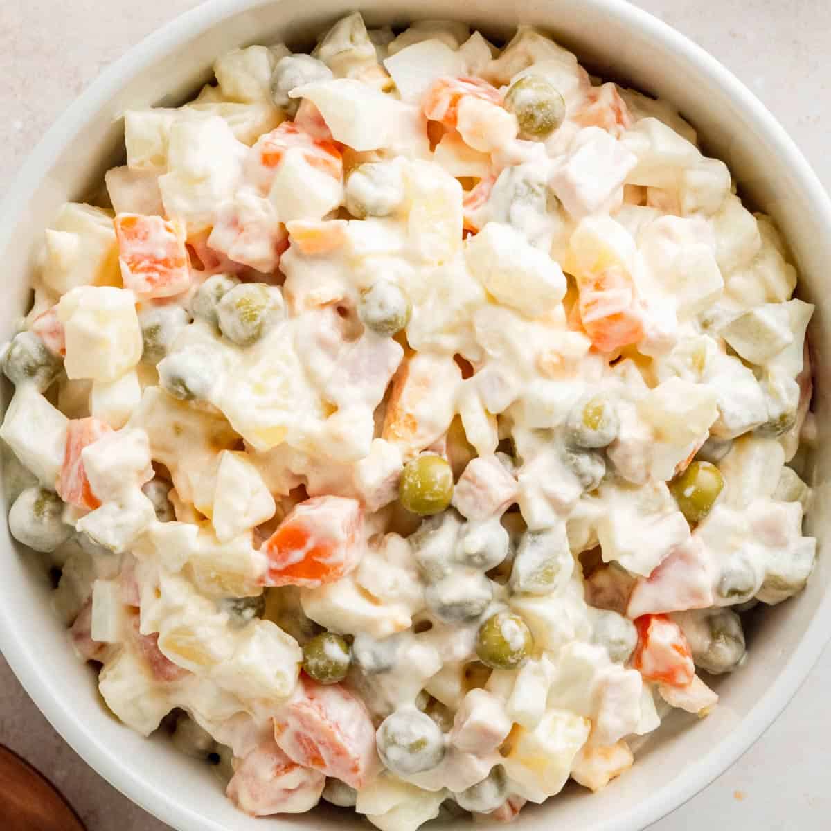 Traditional Russian Olivier Salad (Potato Salad).
