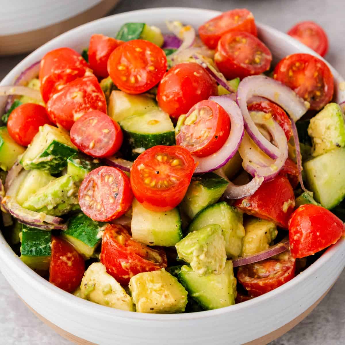Easy Tomato Avocado Salad.