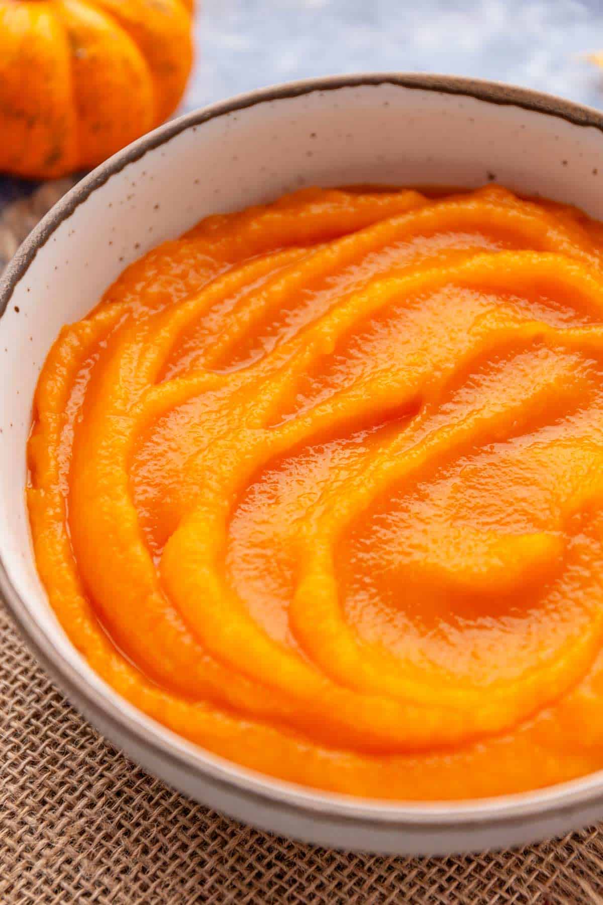 Homemade creamy pumpkin puree.