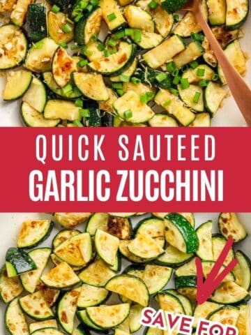 Quick sauteed garlic zucchini.