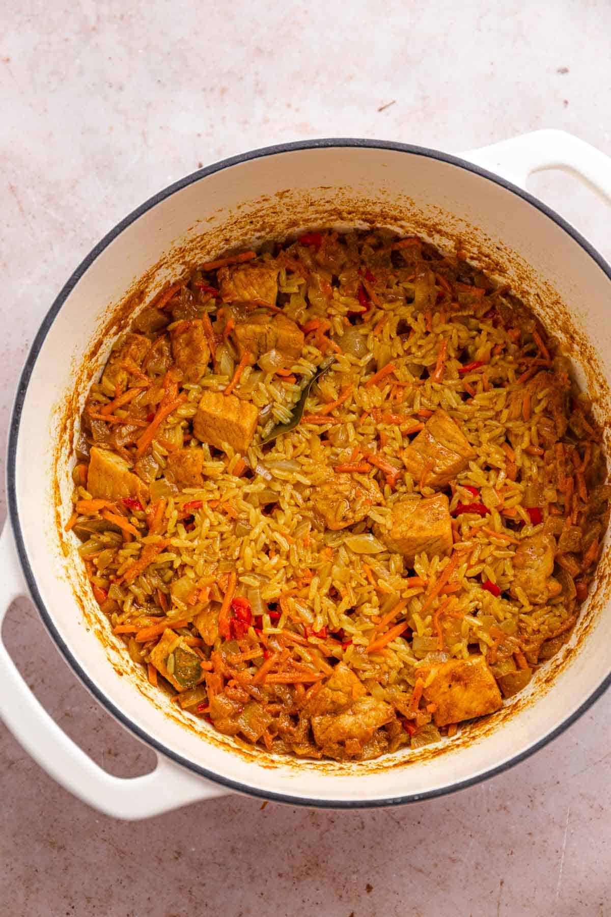 Easy pork rice - pork pilaf recipe.