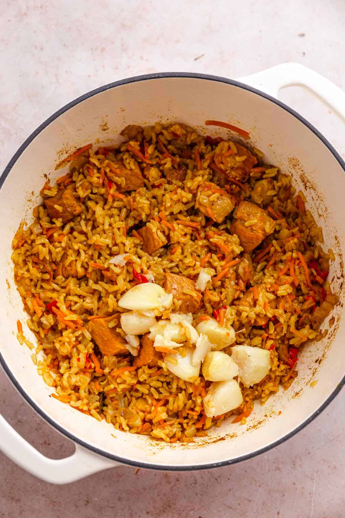 Easy pork rice - pork pilaf recipe.